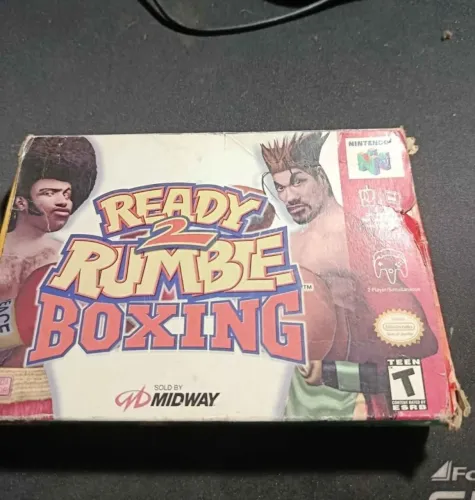 Ready 2 Rumble Boxing Nintendo 64 na caixa com berço e manual