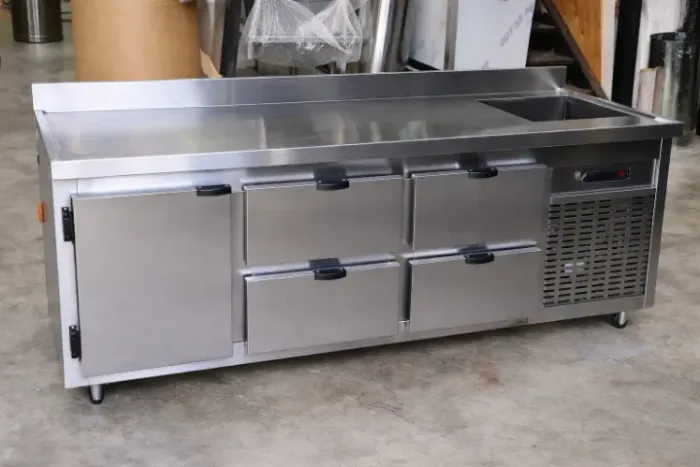 Balcão Refrigerado 2850mm 5 Portas Inox Grande