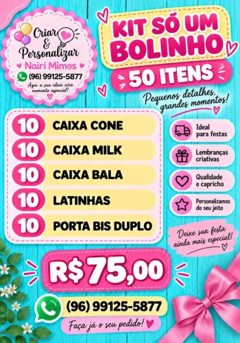 Kit festa só um bolinho