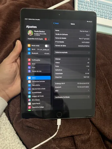 iPad 7 geração funcionando perfeitamente