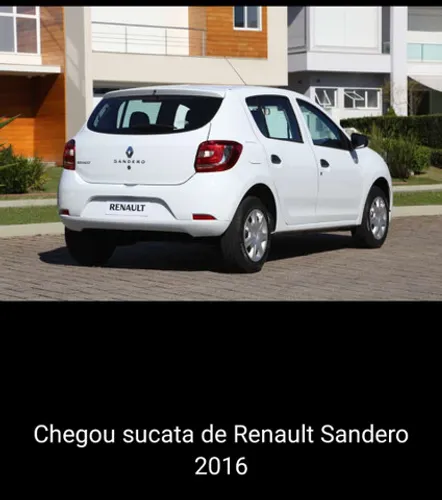 Sucata Renault Sandero 2016 para retirada de peças