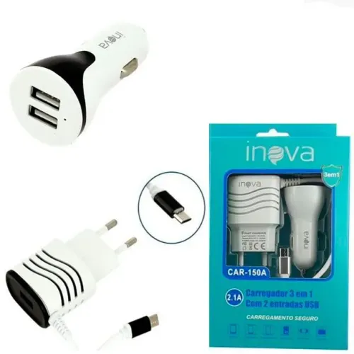 carregador kit caixinha de som parede carro 