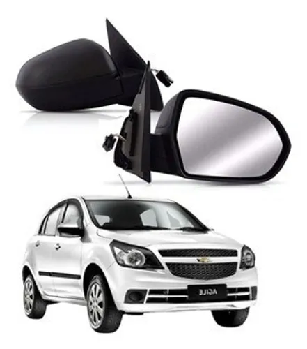 Par Retrovisor Chevrolet Agile 2010 à 2015 - Preto - Metagal