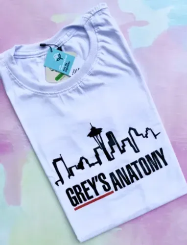 Linda Camisa feminina Greys Anatomy (T-shirt) Nova, tamanho G 100% algodão