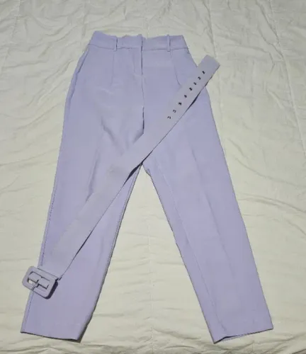 Calça lilás com cinto feminina - Lu Lucca e Marie - P - Aceito oferta