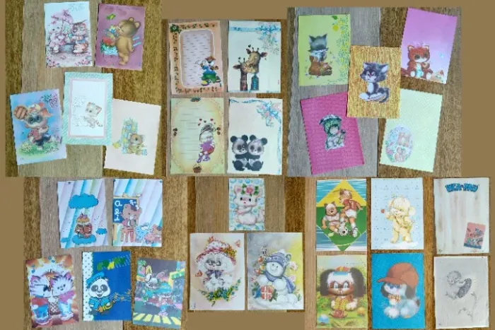 Coleção com 28 papéis de carta sortidos- Anos 1970/1980/1990