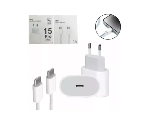 Carregador Turbo 35w Para iPhone 15 Pro Max Com Cabo
