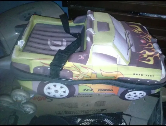 Mochila Em Forma D Carro Road Dragon Fire Infantil, Raridade