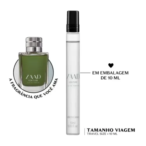 Zaad Venture 10ml Boticário Masc Parfum Perfume de bolsa. 