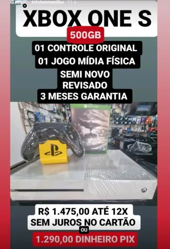 Xbox One S 500gb Completo + Garantia