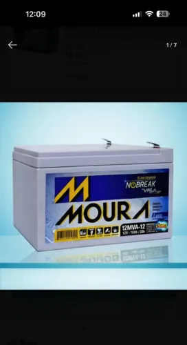 Bateria moura 12v 12ah Agm Vrla Ciclo profundo