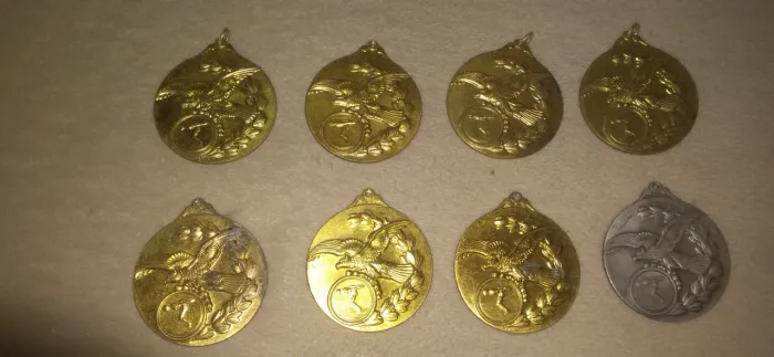 08 medalhas antigas da federação aquatica Paulista de natação