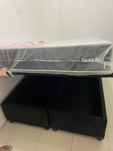 Cama baú casal com colchão em molas ensacadas (novo)