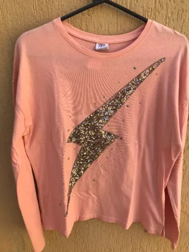 Blusa Rosa Bordada Zara Kids