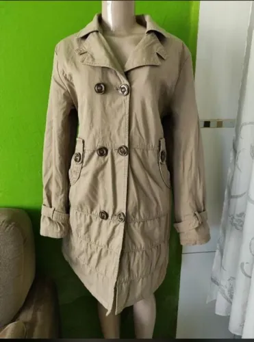 Casaco Trench Coat Bege Feminino