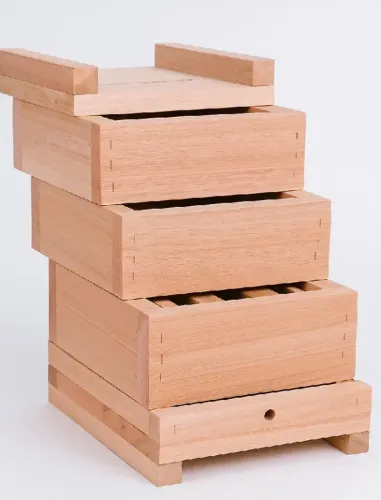 caixa inpa para abelhas sem ferão 12x12 com 3 cm de espessura 3 módulos