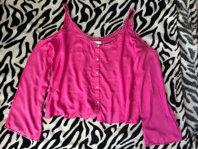 Blusa rosa de manga longa
