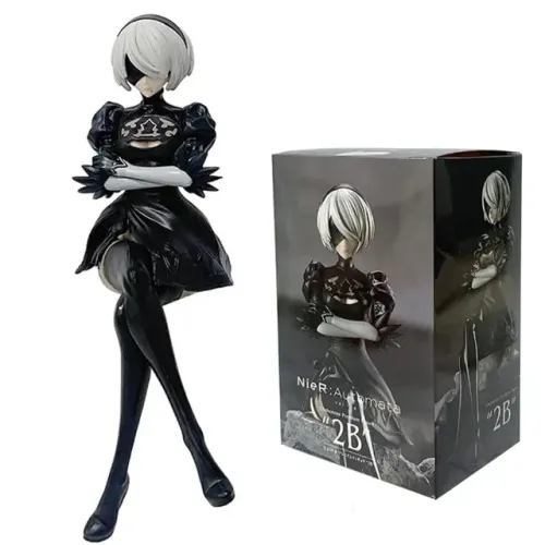 Nier: Automata - 2b - Action Figure de coleção sentada com caixa