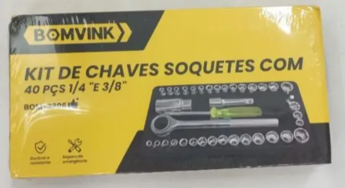 Kit de Chaves Soquetes Bomvink com 40 peças