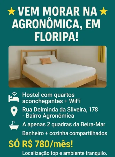 Quartos individual em hostel Agronômica