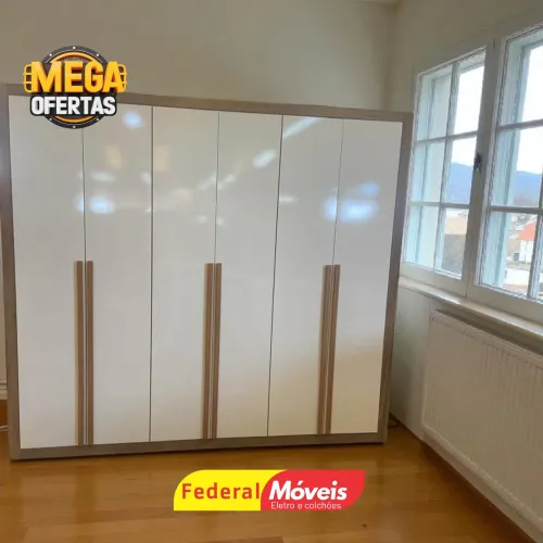 Guarda Roupa Casal 6 Portas 6 Gavetas Espaçoso - Solicite nosso catálogo 