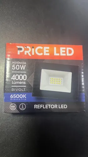 Refletor De Led 50w Branco Frio PriceLed Proteção D'agua Cor Da Carcaça Preto