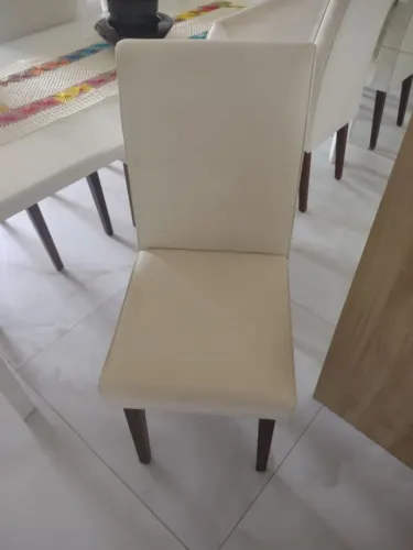 Cadeira de Jantar Estofada Branca