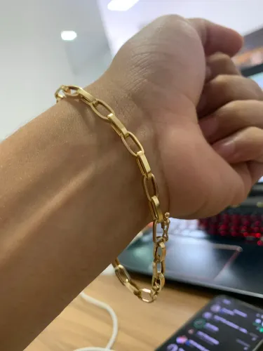 Pulseira ouro 18k quadrado
