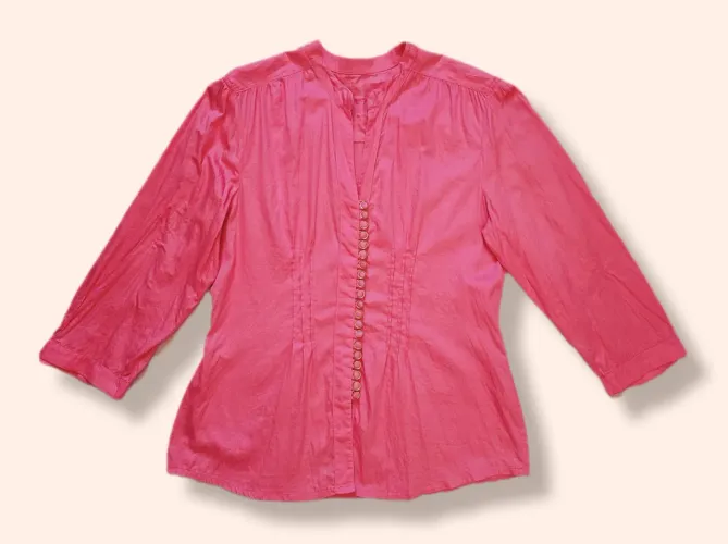 Camisa Feminina Coral Botões Jean Darrot