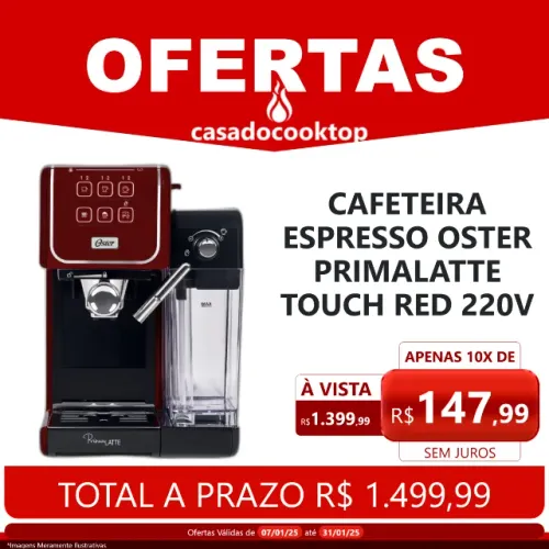Cafeteira Espresso Oster Primalatte Touch Red 220V
