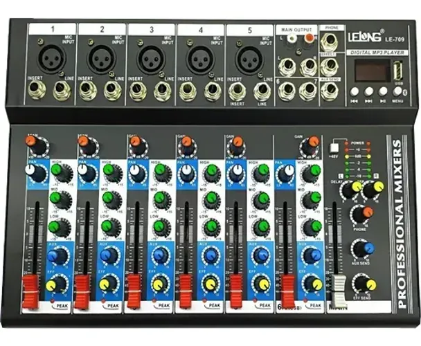 MESA DE SOM 7 CANAIS LE-709 - LELONG