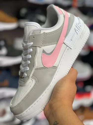 Tênis Air Force 1 Shadow Rosa e Cinza Entregamos 