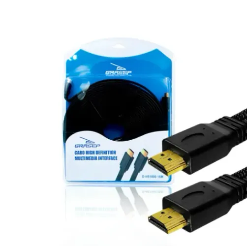 CABO HDMI X HDMI 15 METROS 1.4 VERSÃO NYLON TRANÇADO GRASEP D-H51000