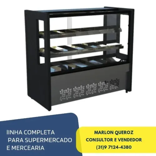 Balcão Estufa 1,25M Preto Polar 127/220v