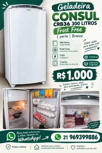 ? Geladeira Consul Frost Free 300L - R$ 1.000
