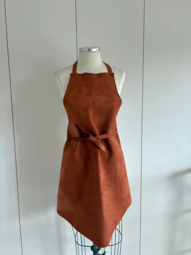 Avental de couro feminino EPI solda joalheria