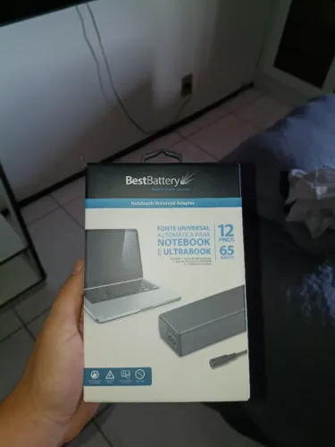 Fonte Universal Para Notebook 65W 12 Pinos 15-20V Maximo 4A