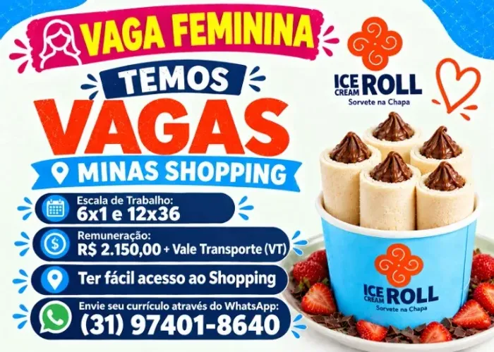Atendente de Gelateria - Quiosque Minas Shopping