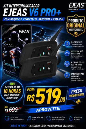 Kit intercomunicador Ejeas V6 Pro+