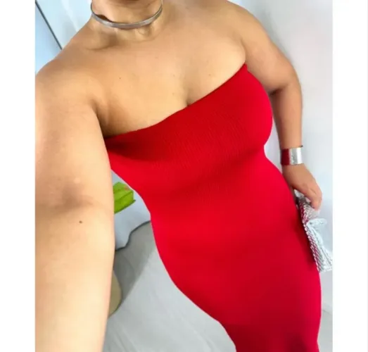 Vestido MIDI Malha Canelada 