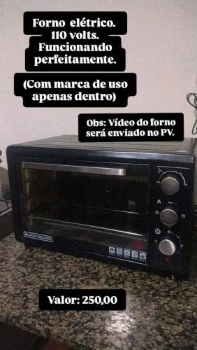 Forno Elétrico Black+Decker 110v - Funcionando Perfeitamente<br>Valor: R$ 250,00