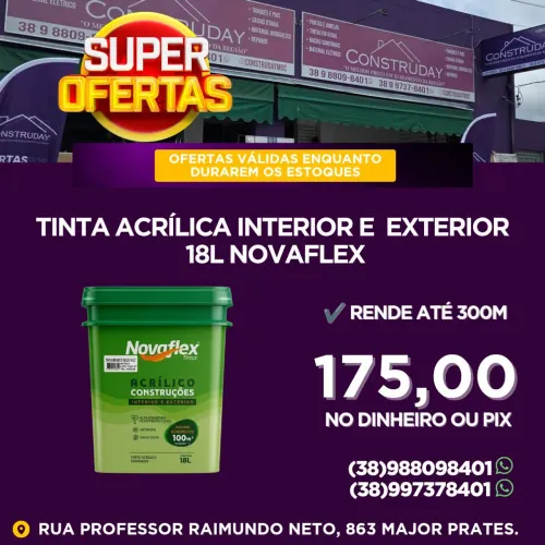 Tinta Acrílica Interior e Exterior 18 Litros Novaflex