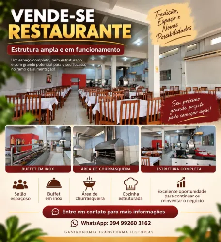 Vendo restaurante em funcionamento - Parauapebas-PA