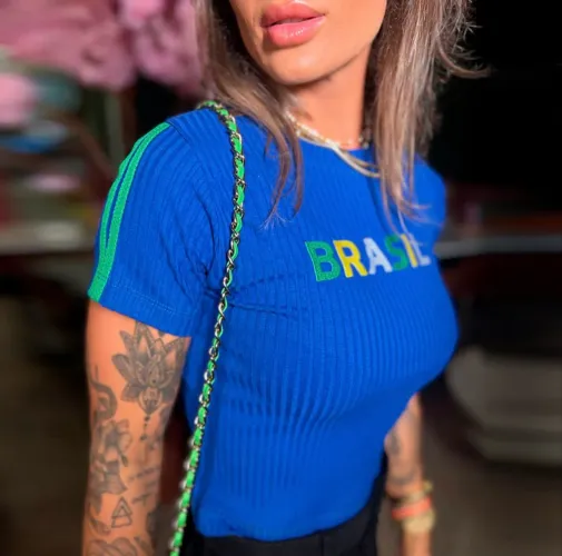 Blusa Brasil, marca Anna Torquato, Especial Copa do Mundo