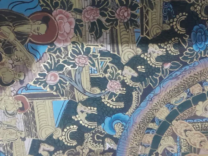 Thangka tibetana Pintura em ouro 24k