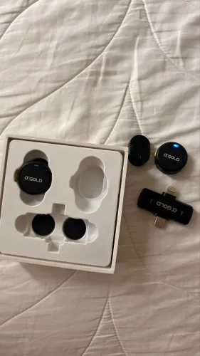 Microfone de lapela duplo redondo