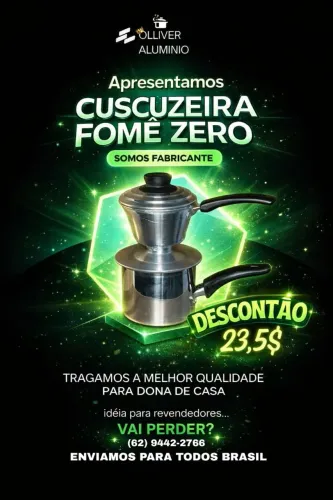 CUSCUZEIRA FOMÊ ZERO SOMOS FABRICANTES 