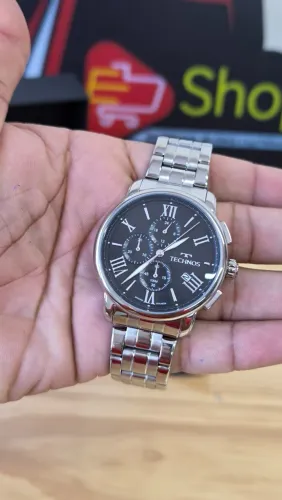 Relógio Technos Masculino Cronógrafo Prata - JS15ENW/1P