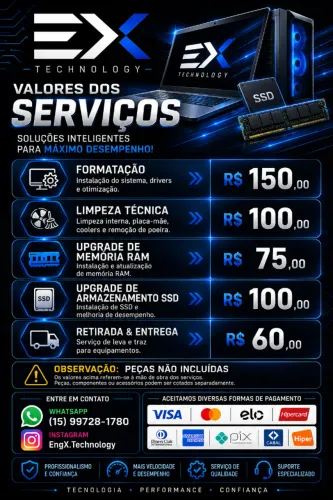 Formatação, Limpeza e Upgrade de PC/Notebook