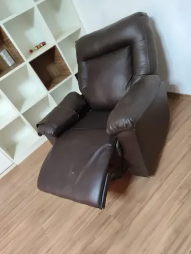 Poltrona Do Papai Reclinável Sintético Marrom